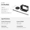 SmallRig DJI Osmo Action 6 Cage (Advanced Edition), Aluminum Alloy Camera Cage with Cold Shoe, Wrist Strap, Lens Cover, Protective Frame with 1/4"-20