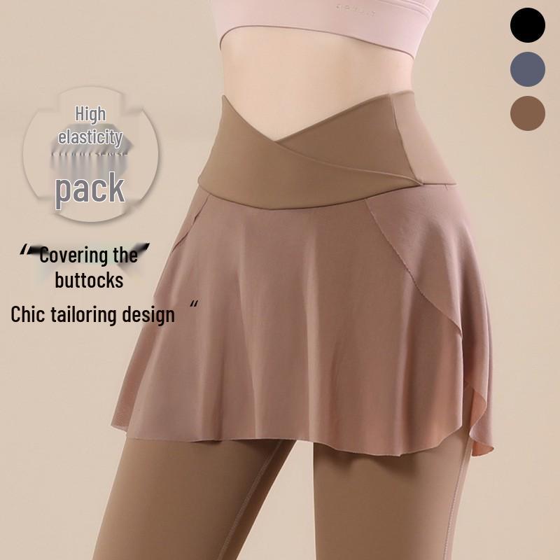 Damen High Waist Yogahose Rock: Herbst/Winter, Hüftlifting, Schnelltrocknend, Anti-Exposition, Enganliegend für Laufen & Tanz