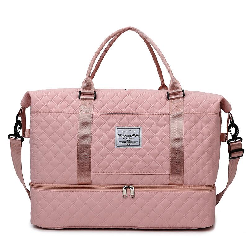 

Travel Duffel Bag Waterproof Expandable Large-Capacity Women S Travel Bag Gym Bag рожевий