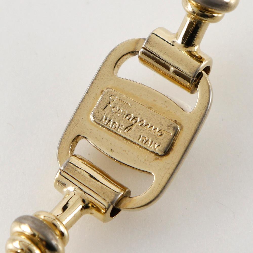 Salvatore Ferragamo Vala Bangle Plated Gold 17.6g Women Used