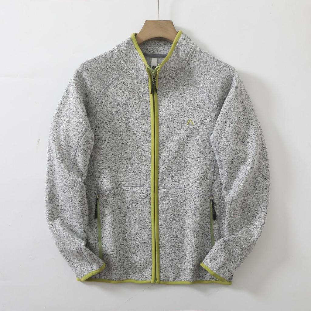 Unisex Cationic Fleece Stand Collar Jacket - Windproof & Warm for Autumn/Winter