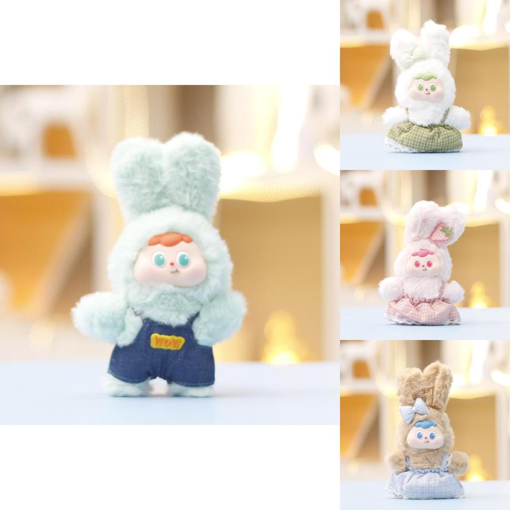 Countryside Style Shoulder Strap Skirt Plush Rabbit Vinyl Doll Pendant Kid Toy For Girls Birthday Gift