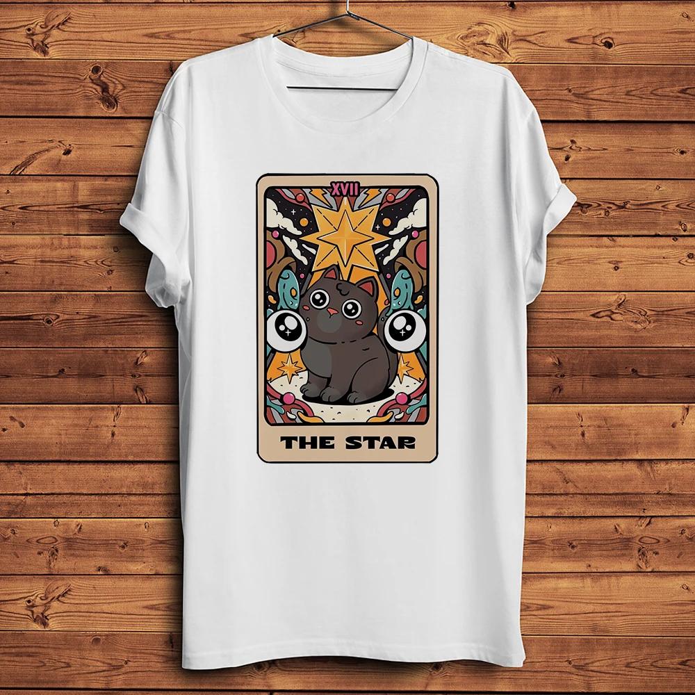 

Meow Kawaii Neko Tarot Cat Funny Amusing Tshirt Unisex Casual Short Sleeve T Shirt Unisex Streetwear Tee Breathable Print S