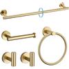 18-Piece Stainless Steel Bathroom Set: Towel Bars, Tissue Holder, Hooks, and Accessories