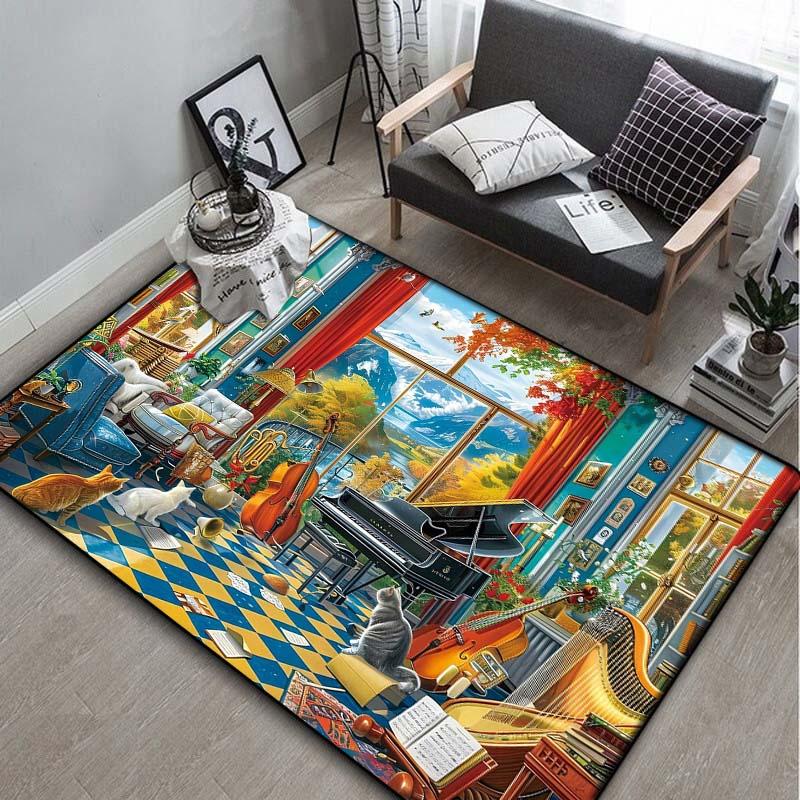 Autumn Country Store Truck Area Rug, Farm Decor Mat