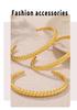 Trendy Adjustable 18K Gold-Plated Titanium Threaded Bracelet
