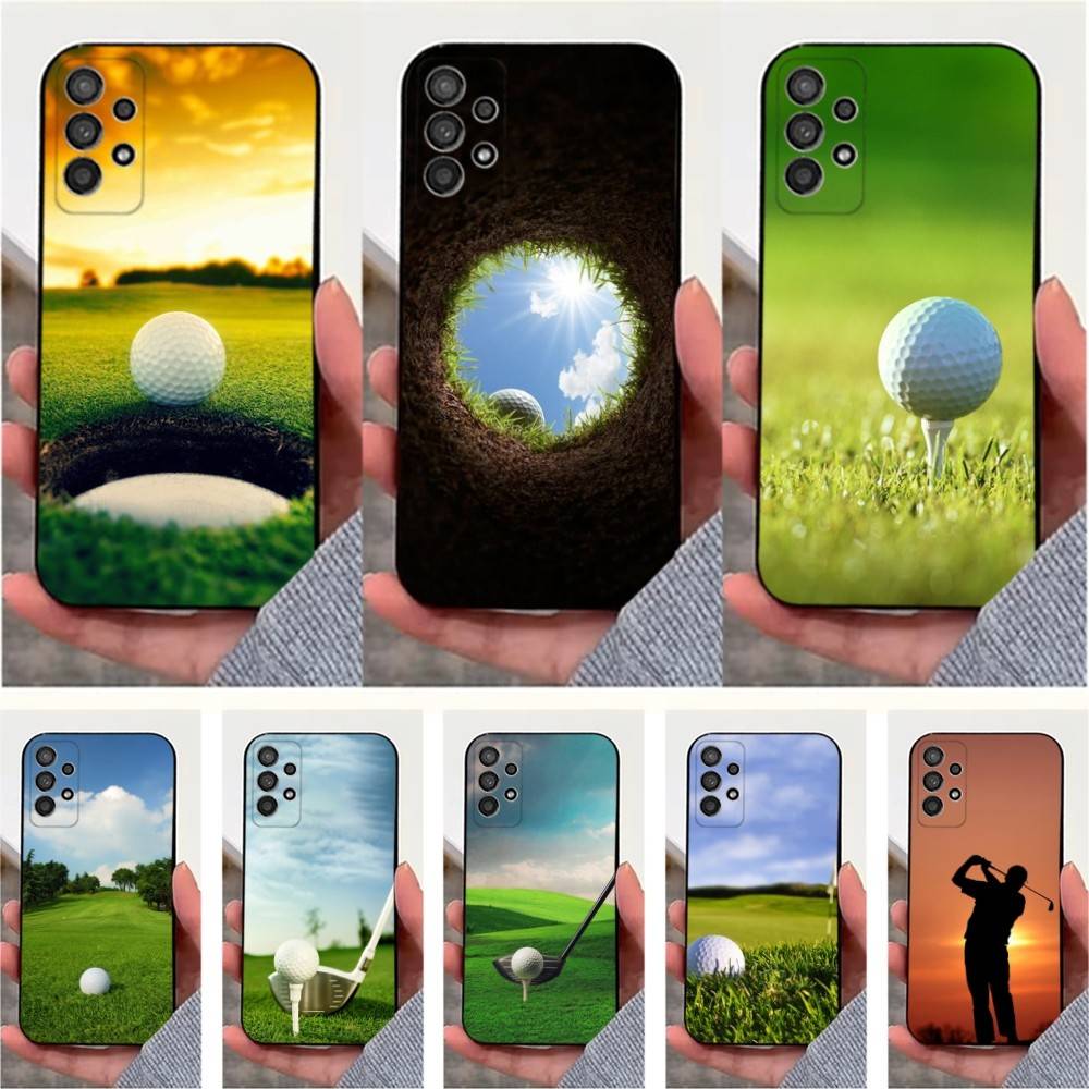 Sport Golf Ball Case For Samsung S22,S25,S24,S23,Ultra,FE,S20,S10,Plus,S21,S9,Lite,Soft Silicone Black
