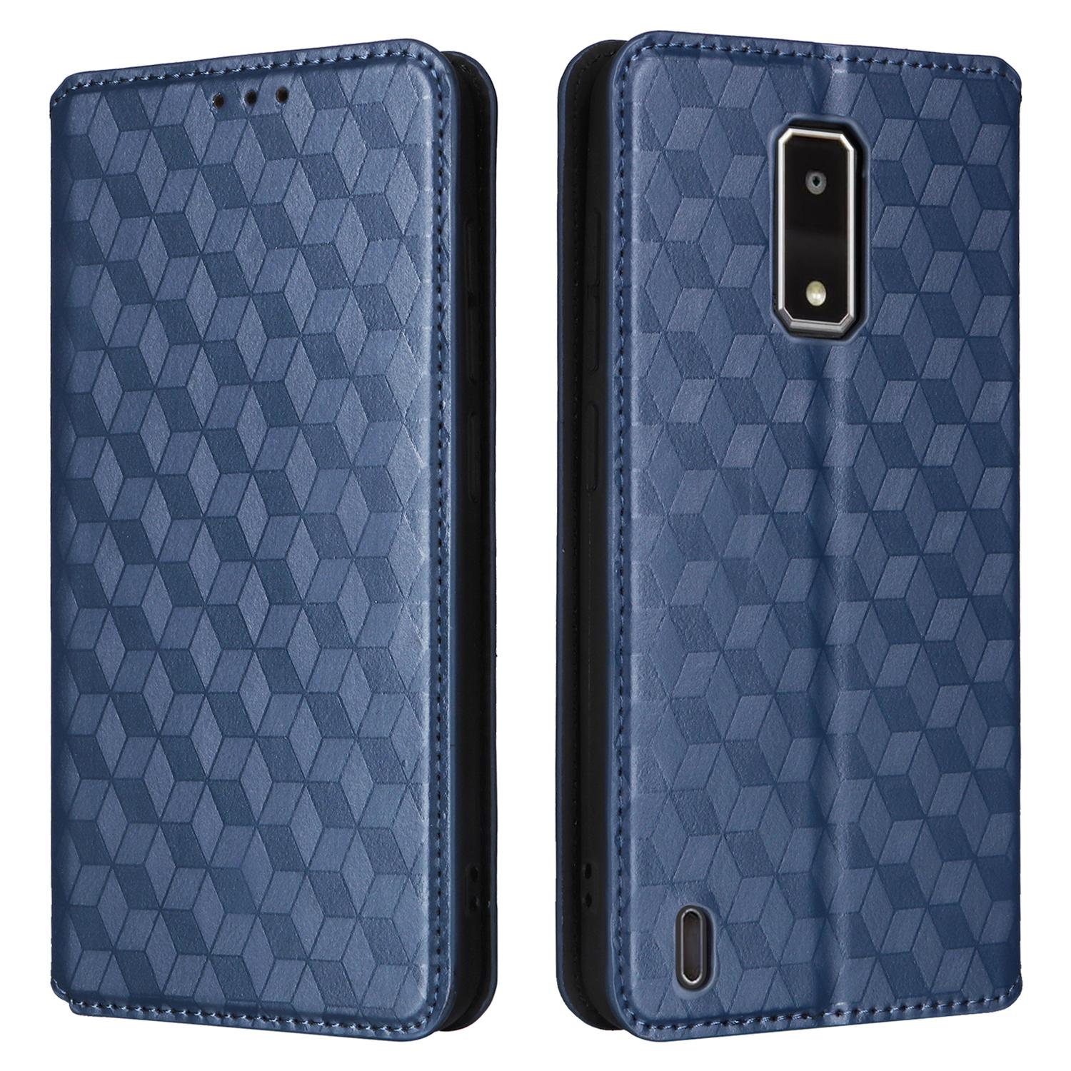 

For BLU View 4/View 2 (2023) Wallet Phone Case Folio PU Leather Cover Blue