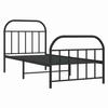 VidaXL Metal Bed Frame with Headboard-Footboard Black 90x200 Cm 353646