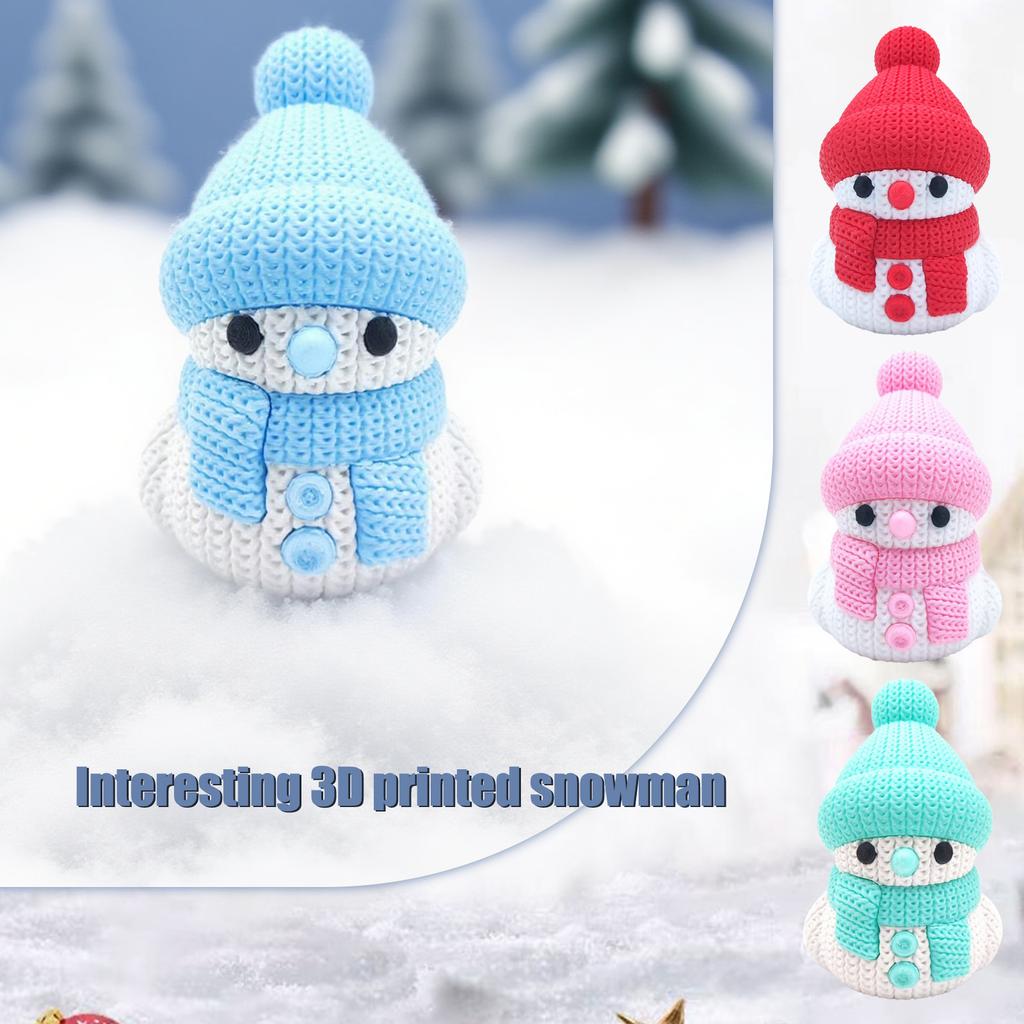 3D Printed Interesting Snowman Decorative Ornaments,Christmas Snowman Decoration