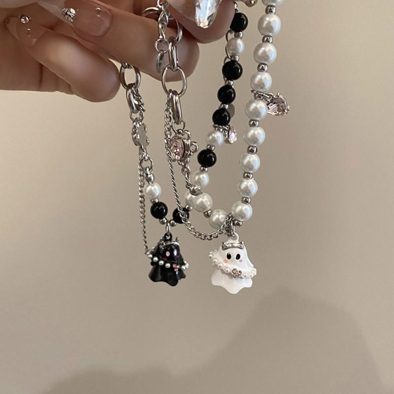 Exquisite Black White Beaded Little Specter Bracelets for Women Sweet Bracelets