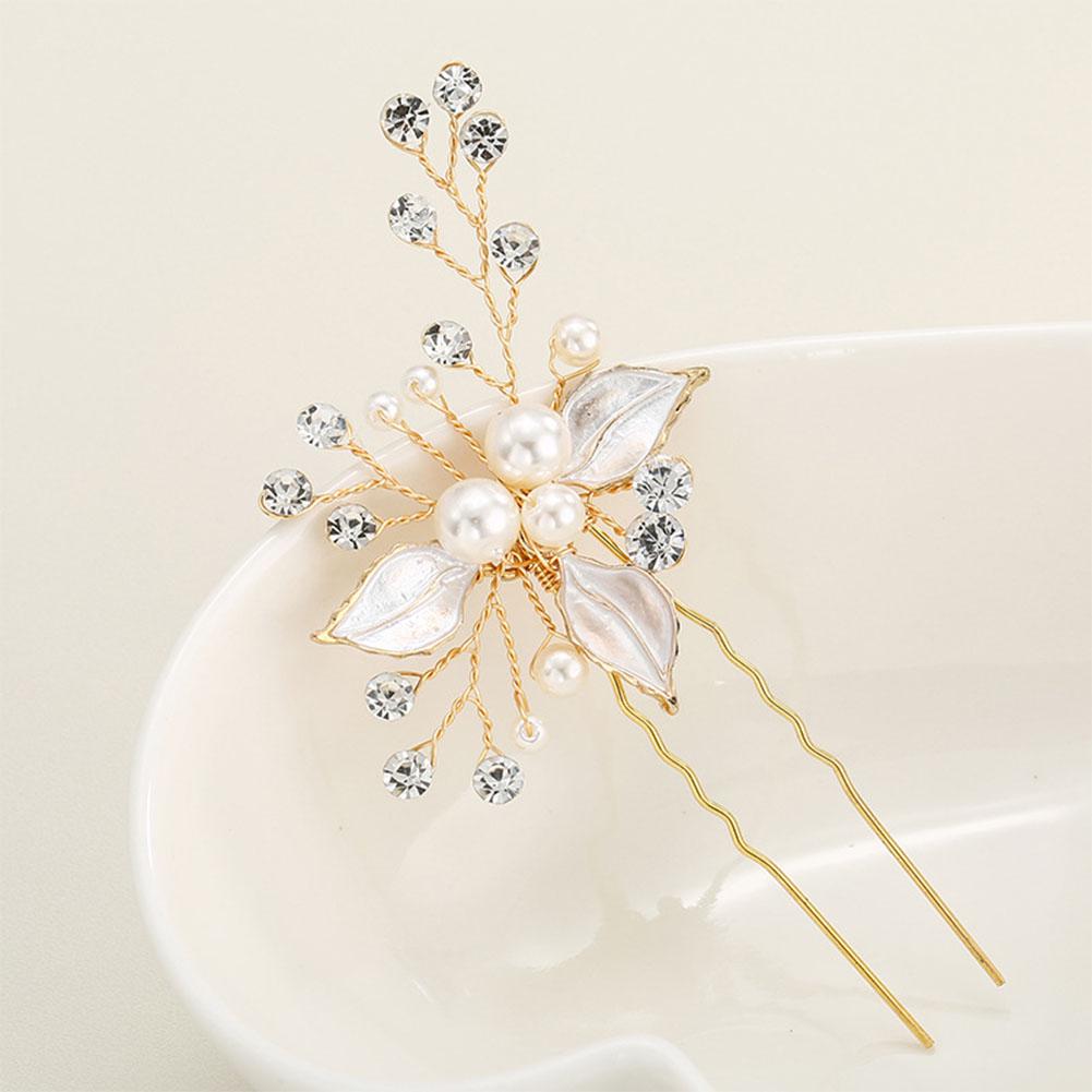 Bridal Jewelry Elegant Pearl Rhinestone Decoration Women Stylish Headband Hairpin