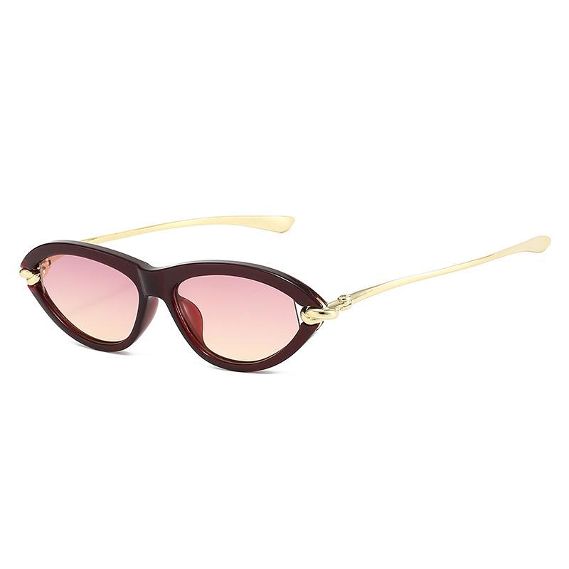 Retro Cat Eye Women'S Sunscreen Sunglasses Metal Pc Versatile Rope Knot Street Outdoor Photo Sunglasses