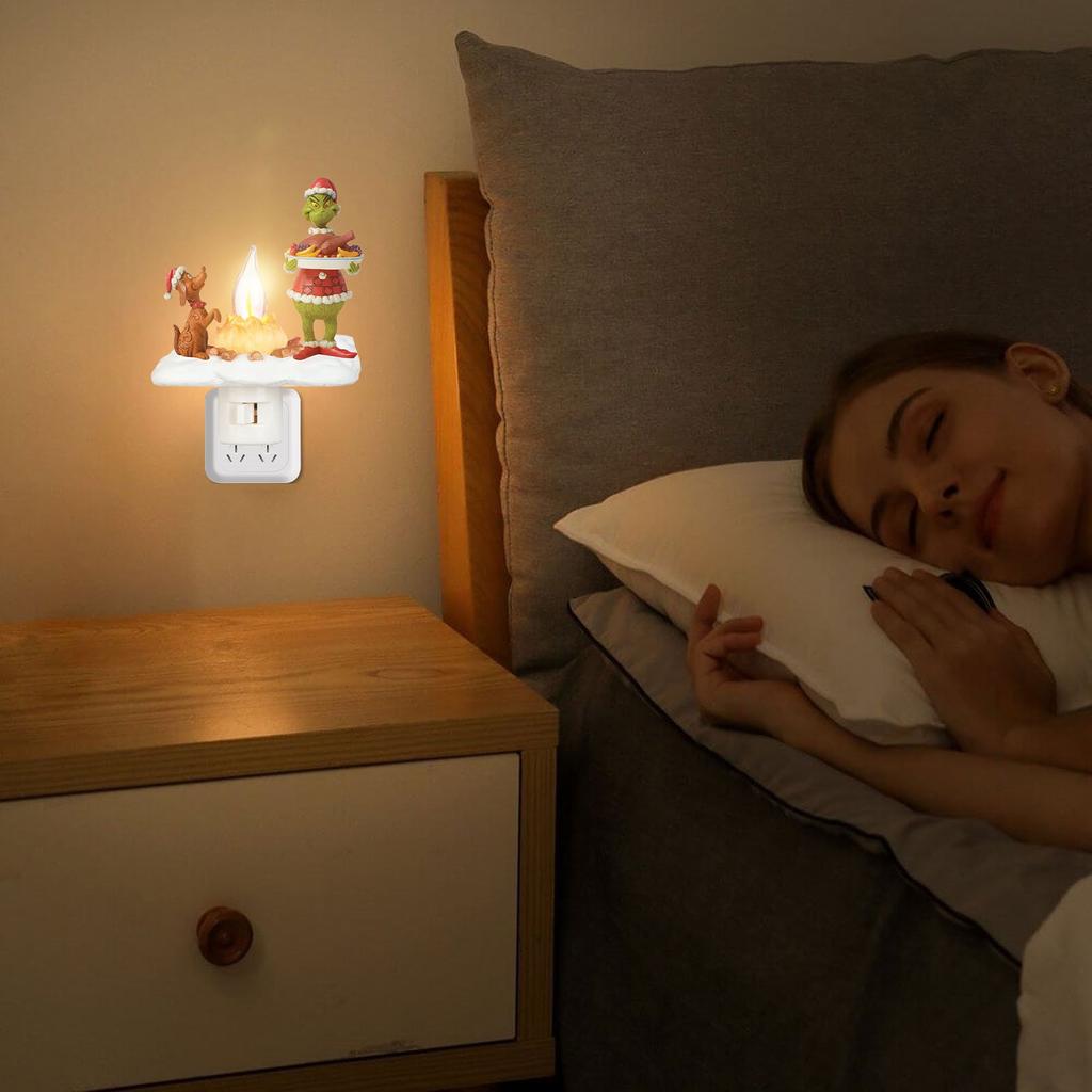 Flickering Nightlight, LED Faux Fire  Lamp,Halloween  Bedroom Night Light Indoor Decorations Gifts For Family, Friends, Kids