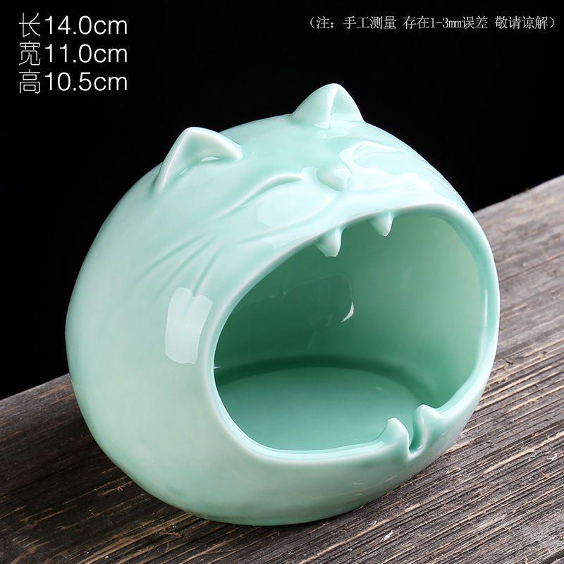 New Household Cute Cartoon Fu Pig Dog Ashtray Creative Ceramic Ashtray Personalized Trend Windproof Fly Ash