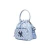 MLB Monogram Series NY Yankees Vintage Floral Print Letter Logo Polyester Bucket Bag Women bags Blue 3ABMS012N-50BLL