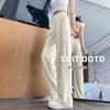 Women's High-Waisted Ice Silk Wide-Leg Pants - Spring/Summer 2026, Lightweight, Sun-Protective, Casual Sport Style