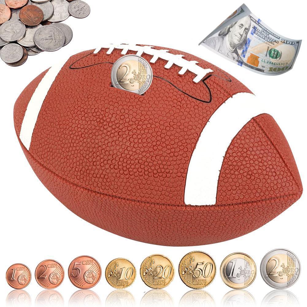 

Football Piggy Bank Plastic Money Box Shatterproof Rugby Saving Bank Unbreakable Money Saving Box for Kids Boys China Mainland