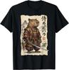 Samurai Capybara Tshirt Japanese Art Style Print Unisex Women Cotton Tee Funny Animal Warrior Katana Graphic Casual Tops