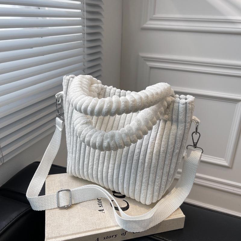 Sacoche portable petite en velours côtelé simple et décontractée, sac pour femme, nouveau sac fourre-tout tendance décontracté d'automne et d'hiver, sac messager à bandoulière