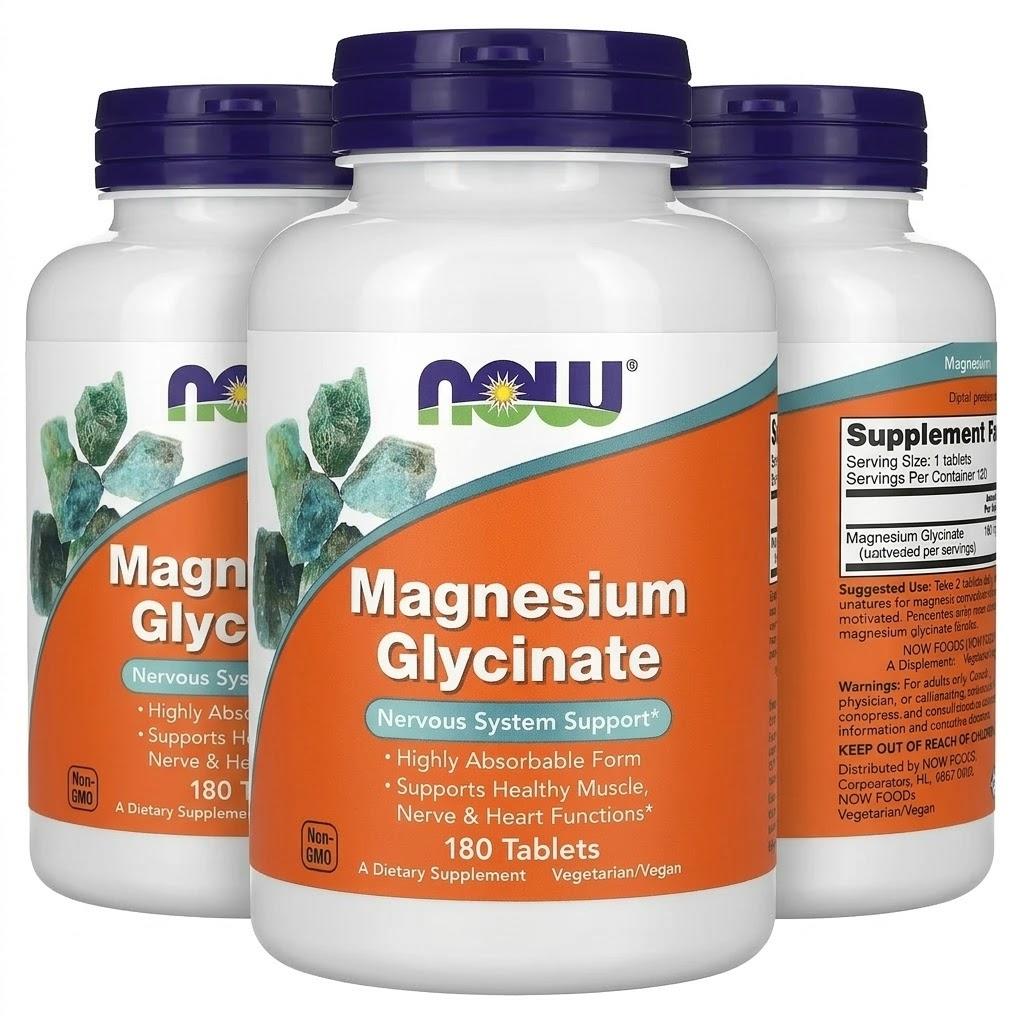 [Now Foods] Magnesium Glycinate Tablets, 1 Unit 180 Tablets, From KOREA