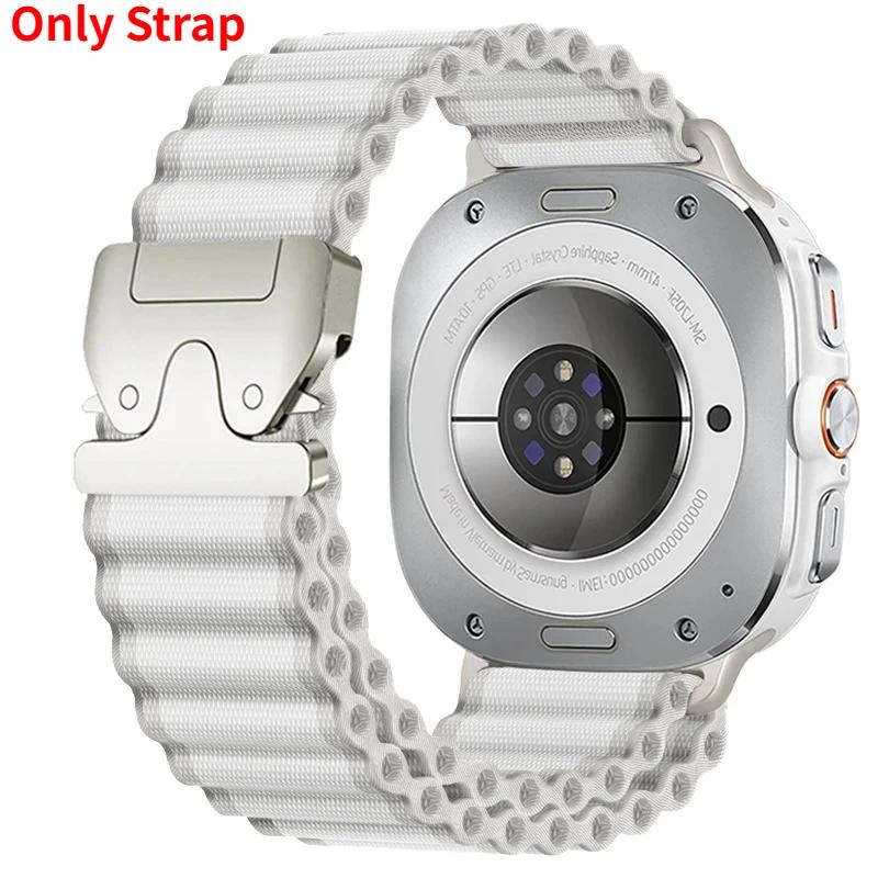 Pasek/Etui 2W1 dla Samsung Galaxy Watch Ultra(2025) 47mm Ultra(2025) 47mm Metalowa Stopowa Koperta Nylonowa Pętla Bransoleta Luksusowa Pokrywa