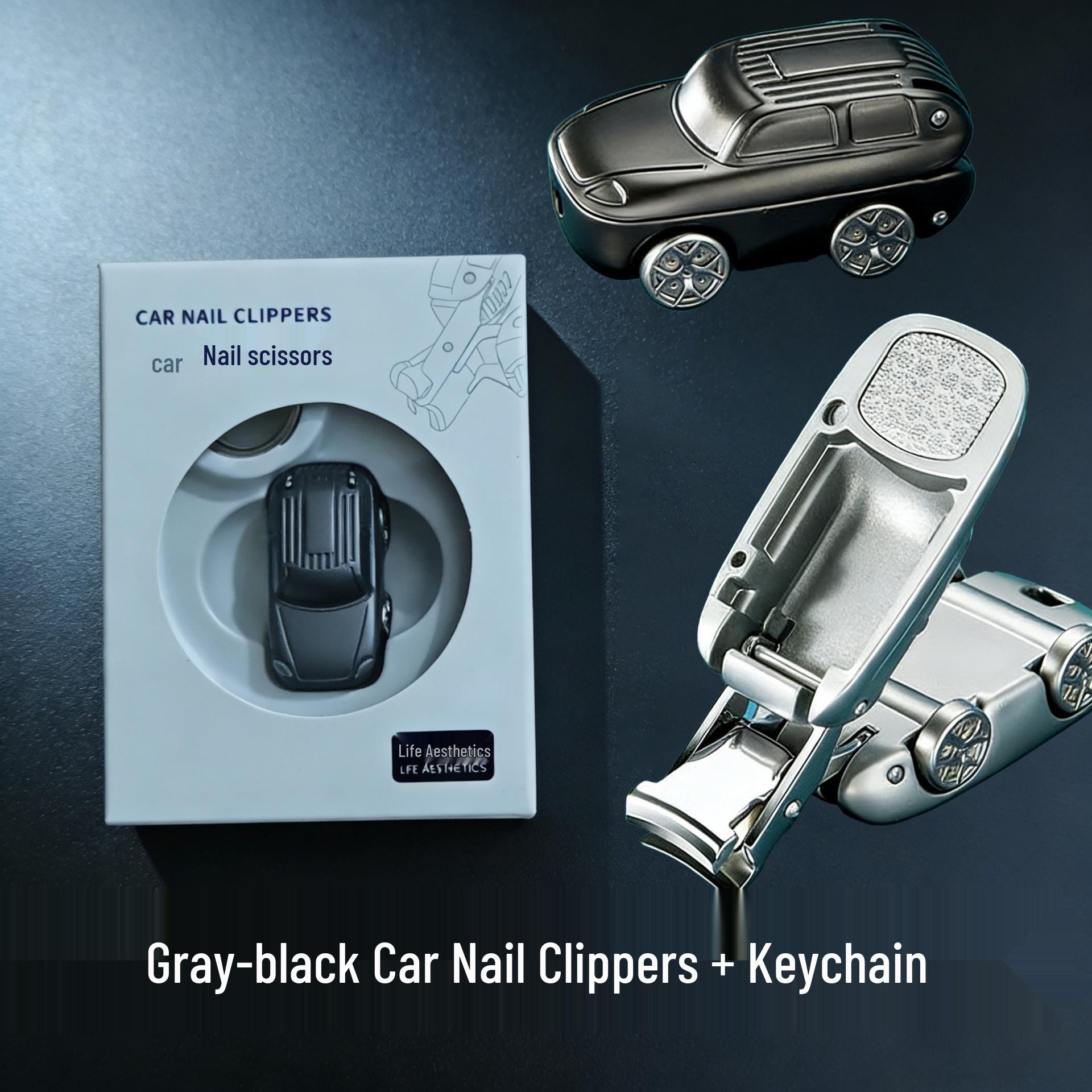 Compact Splash-Proof Folding Nail Clippers Keychain – Portable & Creative Design