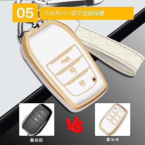 YORKNEIC Key Case for Toyota Prius 60 Series Alphard/Vellfire 30 Series Harrier 80 Series Hilux GUN125 Land Cruiser 200 Series 300 Series RAV4 PH