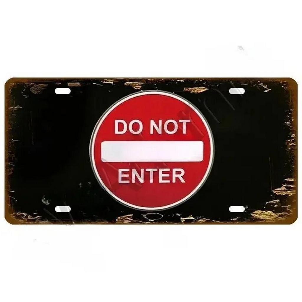 Caution License Plates  Metal Tin Signs for Wall Art Decoration Vintage Tags Metal Automotive Signs For Cafe Bar Club Garage Pub