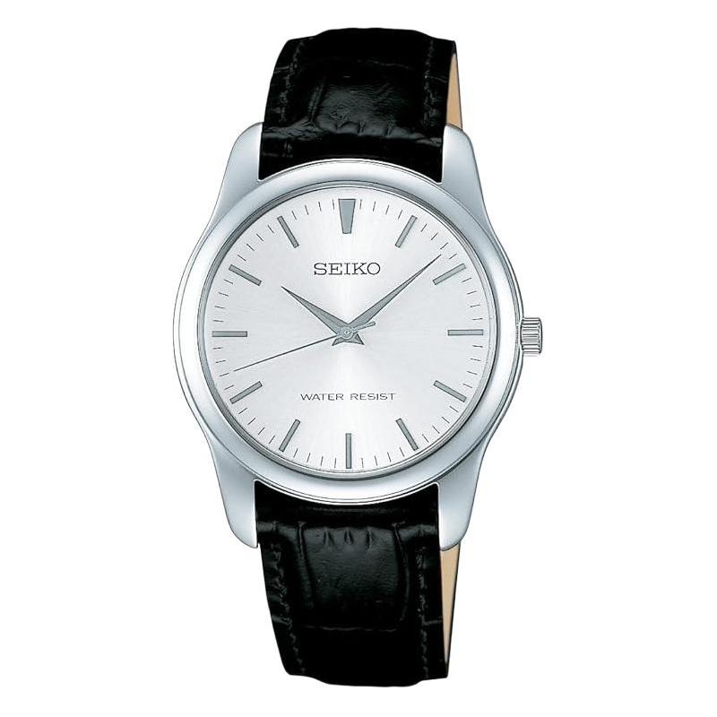 

SEIKO 30 meters waterproof Quartz cowhide strap 35mm men s watch silver dial SCXP031