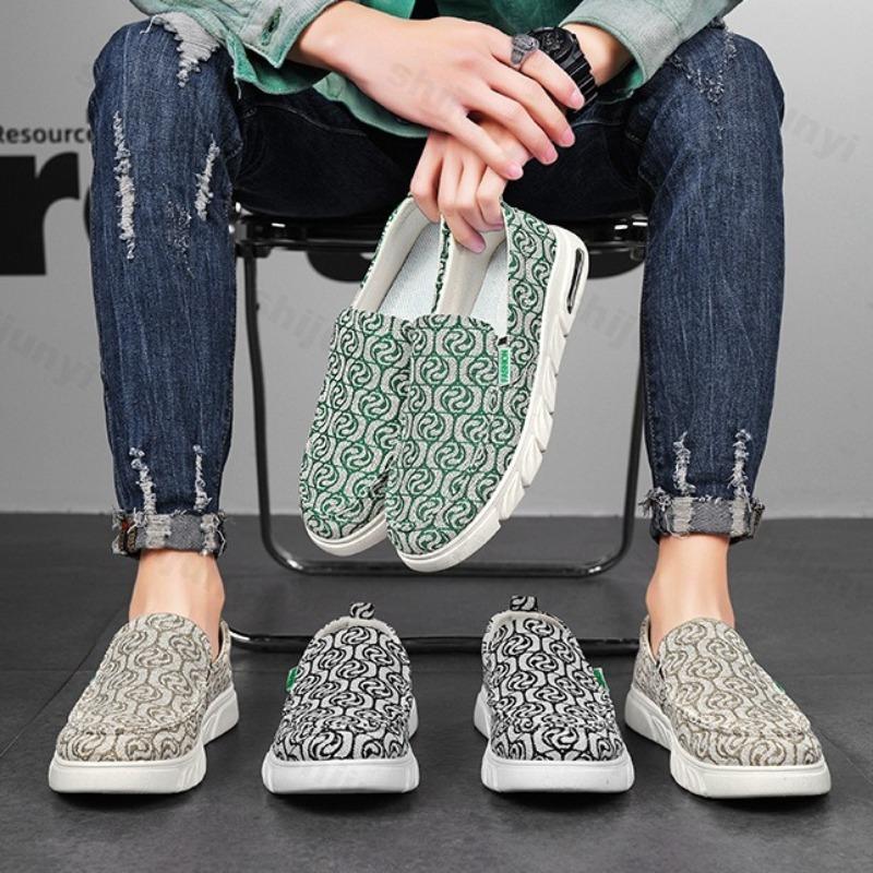 Fashion Men's Fashion Trend Casual Shallow Mouth Single Shoes 2025 Autumn New Style Mesh Breathable Comfortable Slip On Chunky sneakers