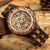 Vollholz Automatik Herrenuhren Analog Arabische Ziffern Anzeige Holzarmband Armband Selbstaufziehend Herren Armbanduhr