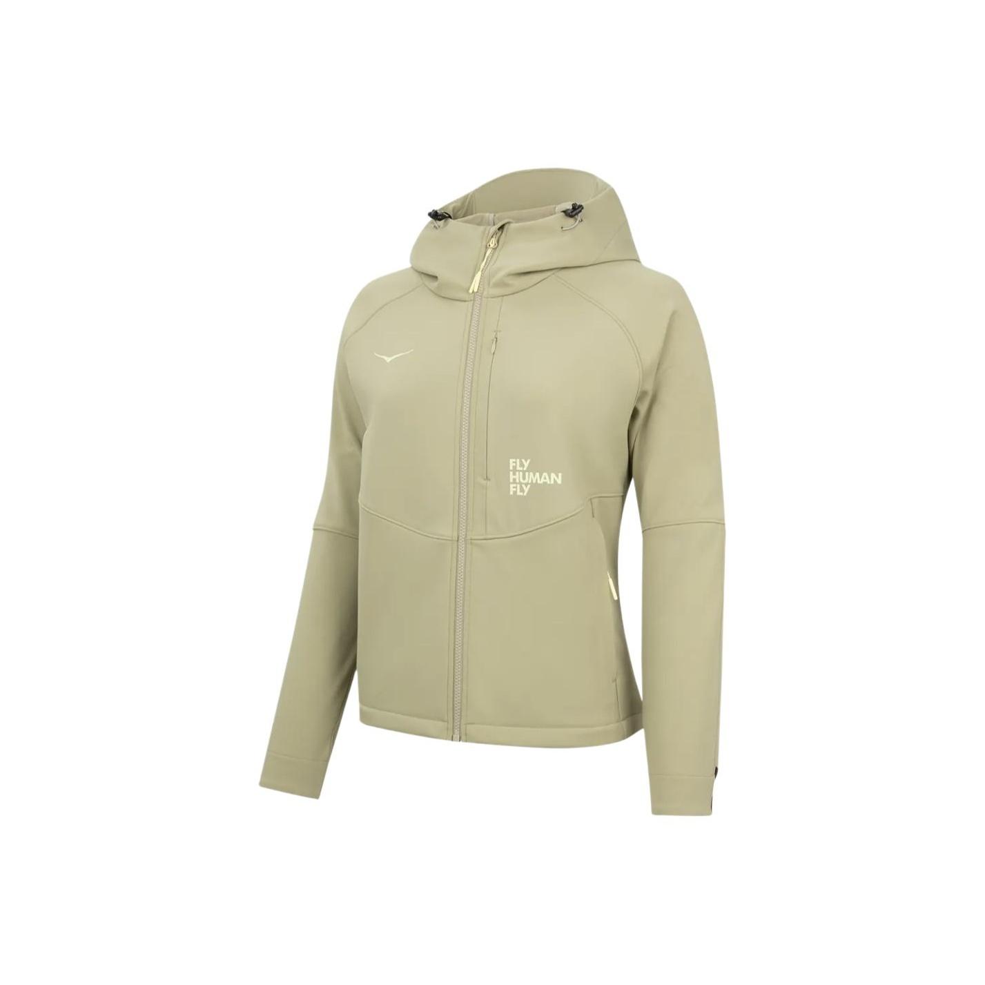 Женская куртка Hoka One One Softshell Warm Ветрозащитная с капюшоном на молнии Флисовая с длинным рукавом 1176950-GRSS M
