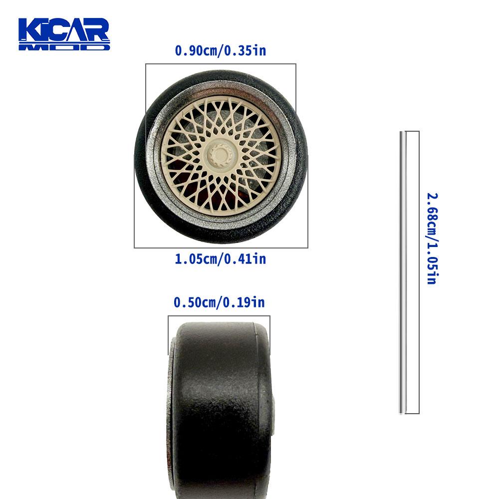 Kicarmod 1/64 Model Car Resin Dynamic Bearing Wheel Wheels With Rubber Tires Brake Disc Diameter 10.5Mm&10.8Mm For Mini Gt