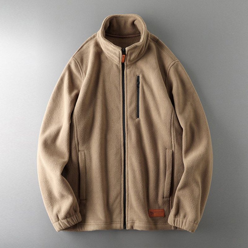 Fleece Autumn and Winter Thickening Zipper Men's Cardigan Jacket