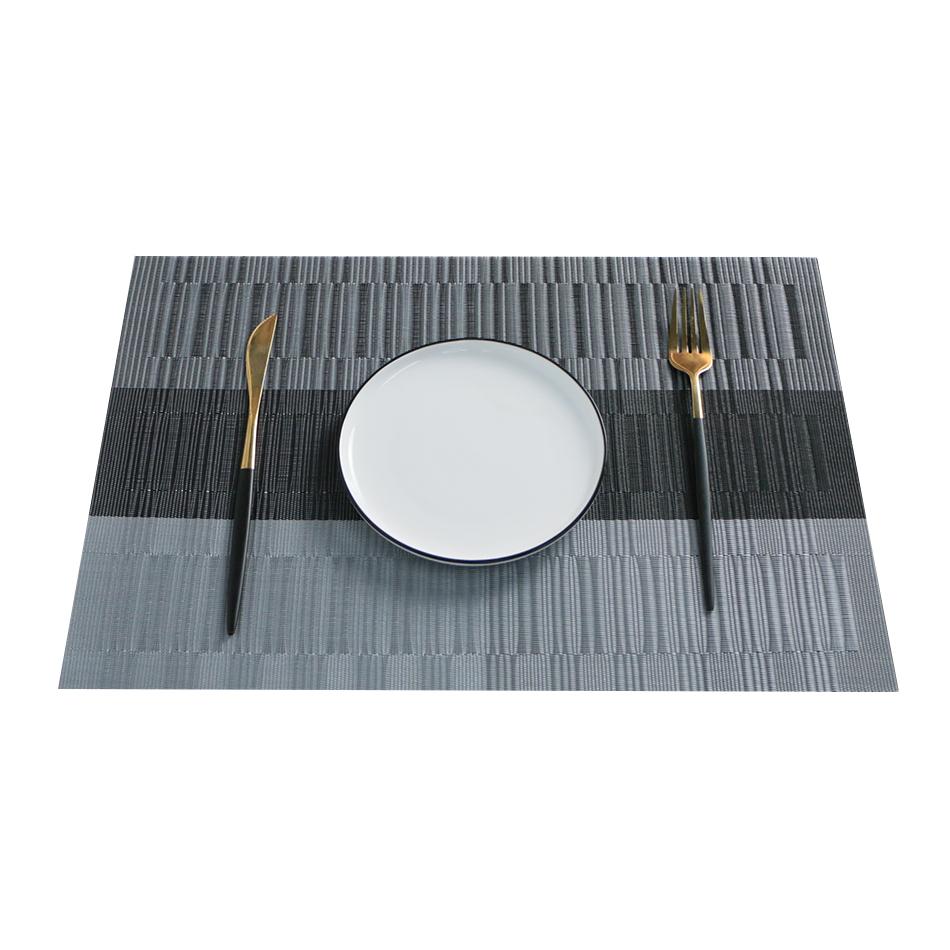 Set of 4 Placemat Table Durable Waterproof Woven Vinyl Easy To Clean Heat Resistant WiWipeable For Dining Kitchen Wedding Decor