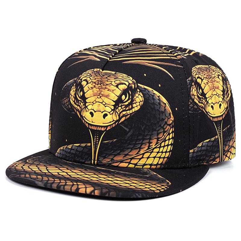 New Flat Brimmed Hat Printed Animal Street Hip Hop Hat Skateboarding Hat Leisure Sunshade Baseball Hat Unisex
