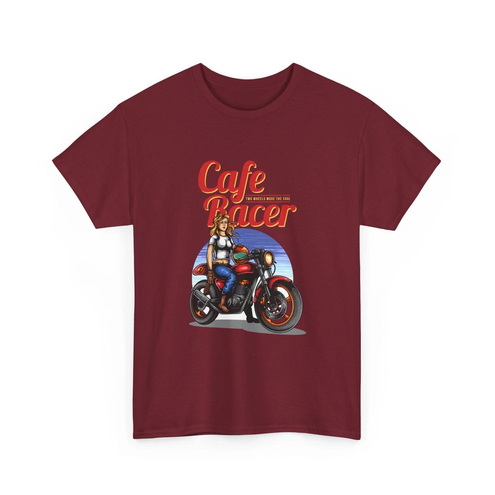 

Футболка Cafe Racer | Ретро-иллюстрация райдера, Хлопковая футболка высокого качества 4XL