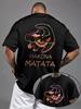 Men's Cotton T-shirts White Funny Mens Oversized T Shirt Dinosaur Print Summer Casual  Tee Shirts for Men Male