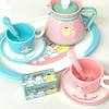 Toyroyal Sanrio Characters Tea Time Play Kitchen Set Cups Pot Forks Spoons Food Cinnamonroll Pochacco Pompompurin