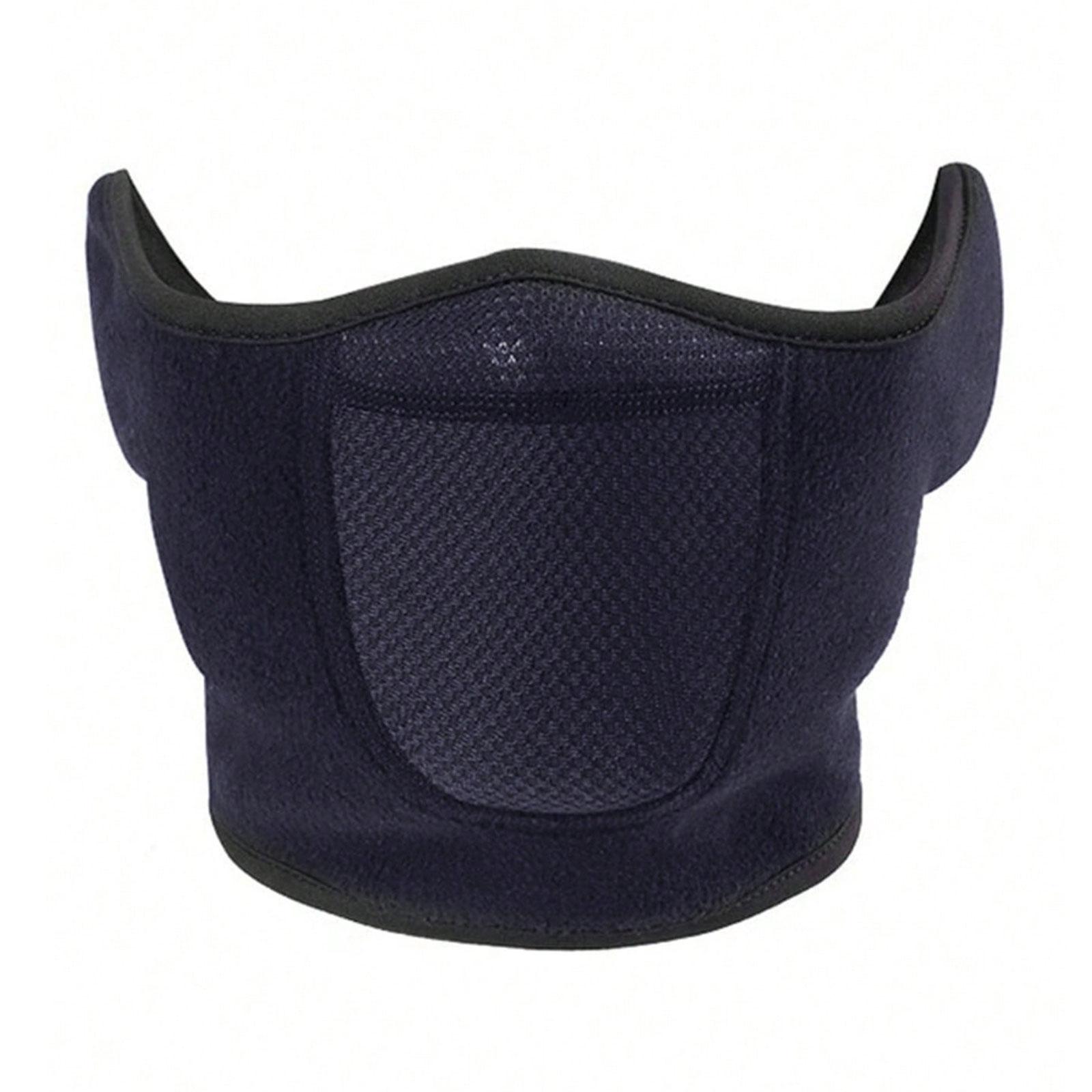 

Теплая маска Зимняя ветрозащитная для активного отдыха Рыбалка Спорт Бег Велоспорт Маска для лица Флисовая полумаска Защита ушей синий