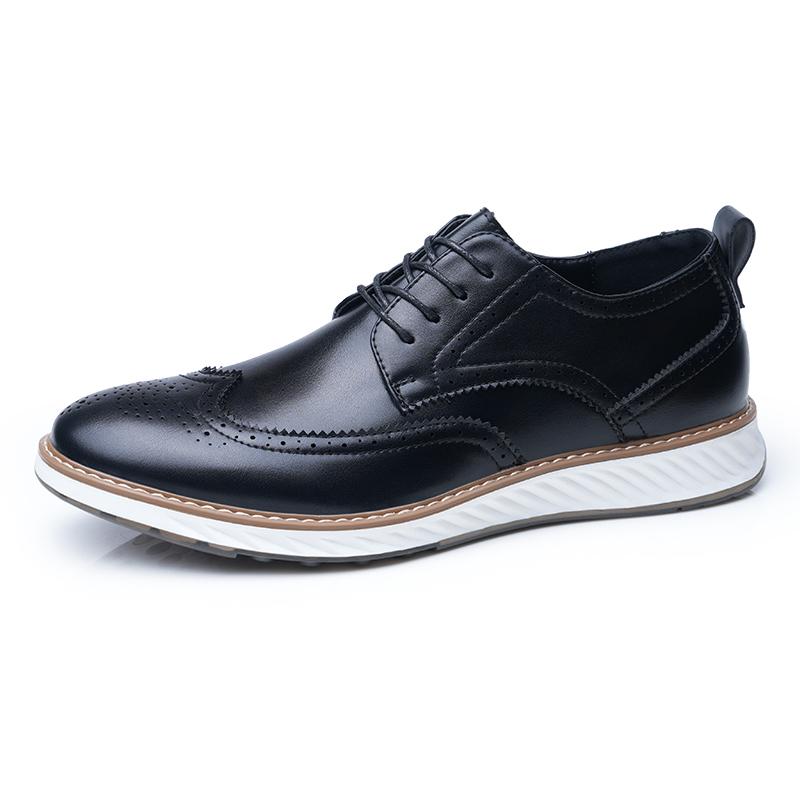 

Casual men s leather shoes Leisurely comfortable and minimalist style Work and office Black brown hot selling shoes Plus Size 46 чёрный