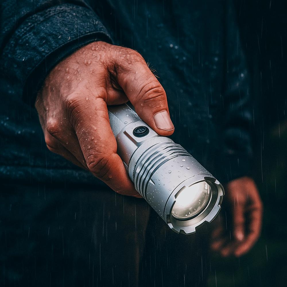 Strong Light Aluminum Alloy Flashlight USB Rechargeable Variable Focus LED Pocket Flashlights Waterproof Portable Torch Light