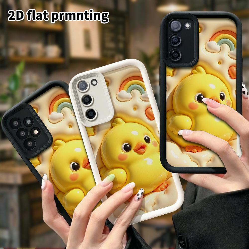 Phone case: 2D flat, suitable for Samsung Galaxy A34 A35 M05 M06 S20 S22 S21 FE Plus 5G protective case, little yellow chick, perfect Christmas and Ha