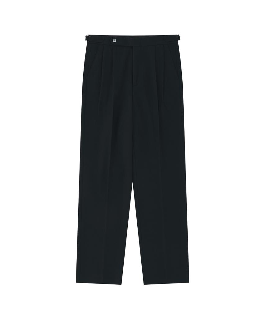 BELLIEF Wool Flannel Adjust Relaxed Pants (Navy)