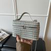 Woven texture small square bag, trendy everyday crossbody bag, high-end shoulder bag, stylish, versatile, casual, lightweight, textured leather bag.