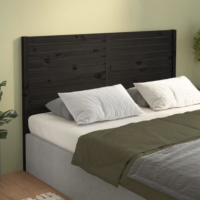 VidaXL Headboard Black 156x4x100 Cm Solid Pine Wood 819029