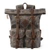 Waterproof Waxed Canvas Travel Backpack with Color-block Design for Men and Women, Fits Laptops