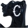 Large Hoop Dangle Earring Black White Pearl Earring With Stainless Steel Pin Big Circle Loop Earrings For Women Girls Jewelry M3:style03 -