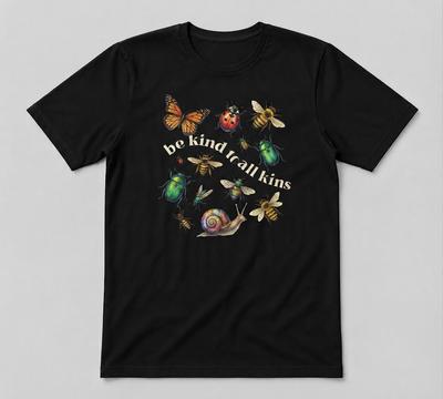 Be Kind To All Kins Nature Lover Graphic Gifft Tee Black Unisex T-Shirt